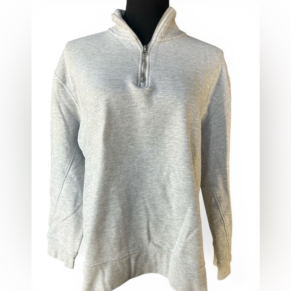 Zara Tops - Zara Women’s Heather Gray Quarter-Zip Pullover Size XL